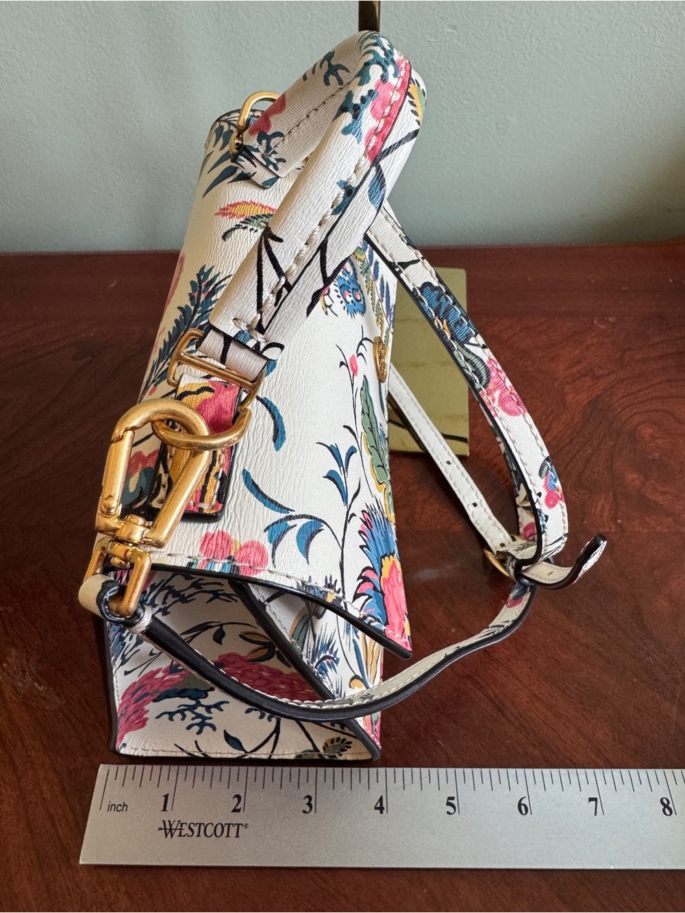 Tory Burch White Floral Mini Satchel with Dustbag - Picture 4 of 9